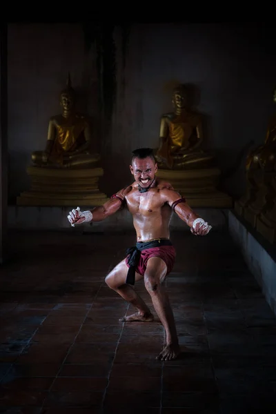 Ancient Muay Thai, Thai es un deporte de boxeo estilo vintage — Foto de Stock