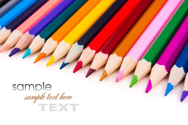 Lápis coloridos sobre fundo branco — Fotografia de Stock