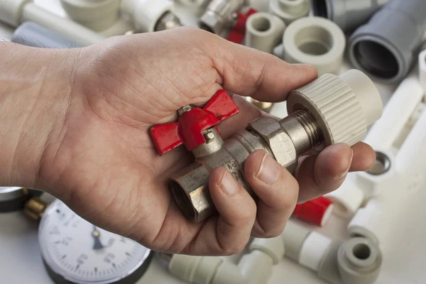 Plumbing fixtures and piping — Stock Photo, Image