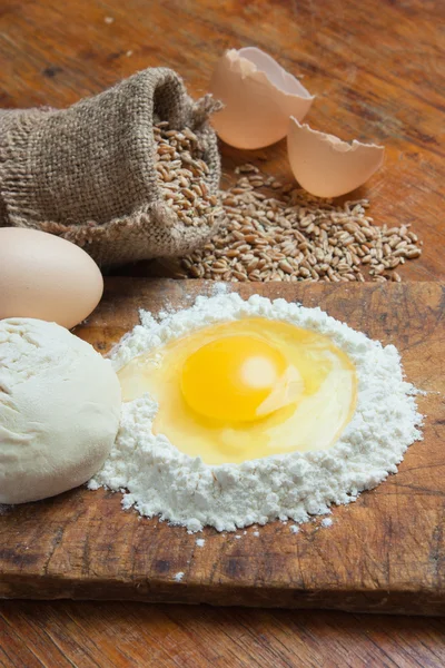 Bag of wheat in the bakery — Stock Photo, Image