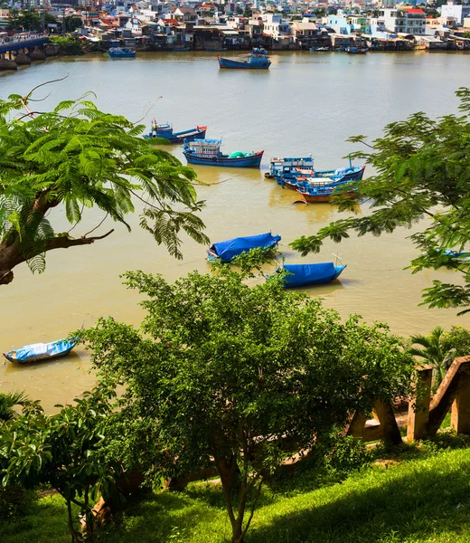 Torres Cham. Vista del río Kai y la ciudad —  Fotos de Stock