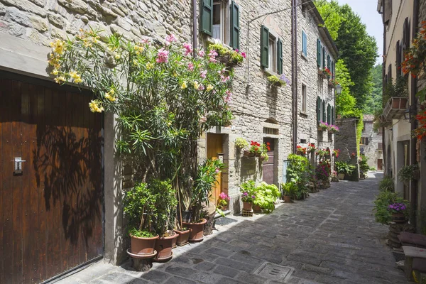 Italian street in a small provincial town of Tuscan — Stock Photo, Image