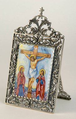 Eski Rus kutsal kişilerin resmi üstünde seramik