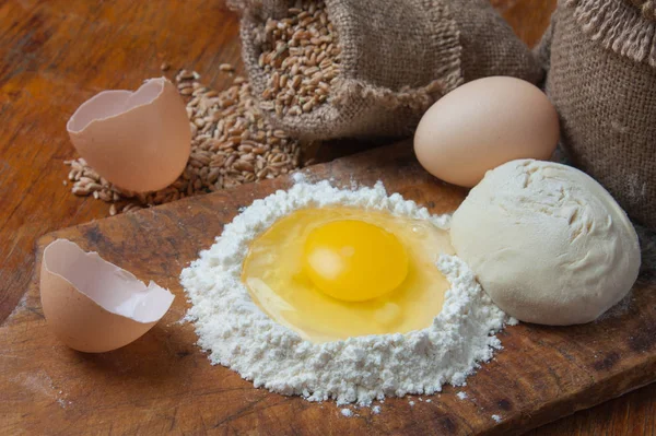 Bag of wheat in the bakery — Stock Photo, Image