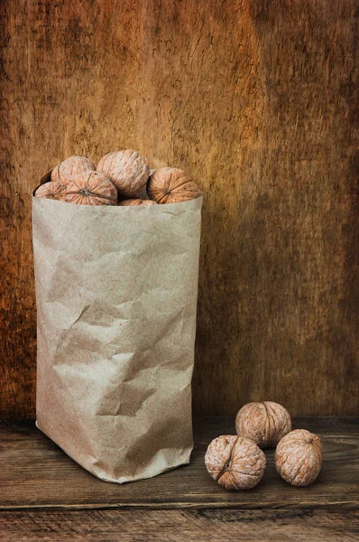 Nuts in paper bags — Stock Photo, Image