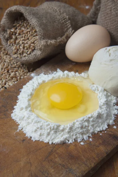 Bag of wheat in the bakery — Stock Photo, Image