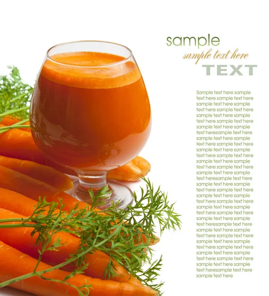 Carrots and carrot juice — Stock Photo, Image