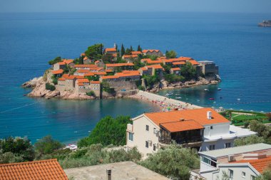 Karadağ. 2 Ağustos 2017. Sveti Stefan Adası. Avrupa. Karadağ