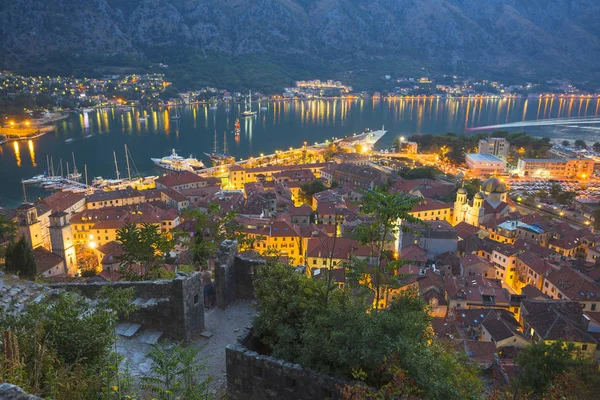 Montenegro August 2017 Top View Bay Kotor Old Town Europe — Stock Photo, Image