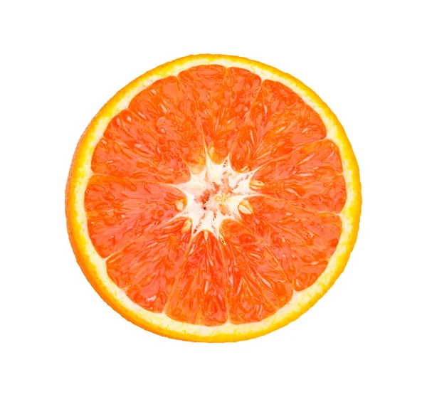 Červený pomeranč, snížit na polovinu — Stock fotografie