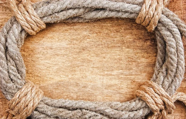 Rám vyrobený ze staré lano — Stock fotografie