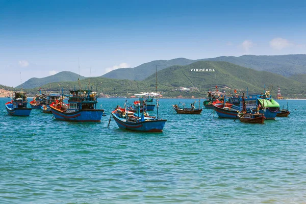 Vinpearl Resort Nha Trang Vietnam Listopada 2014 Łodzie Rybackie Przystani — Zdjęcie stockowe