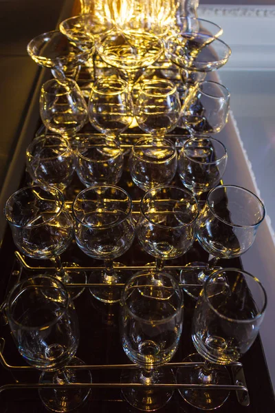 Glazen Voor Wijn Aan Bar — Stockfoto