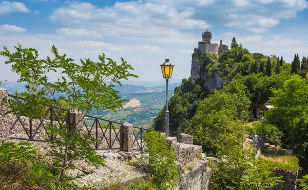 San Marino Republic Juni 2014 Vävnaden Guaita Fästning Den Äldsta — Stockfoto