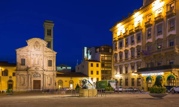 Florence Italy June 2014 Night View Town Square Florence Italy — Stock Photo, Image