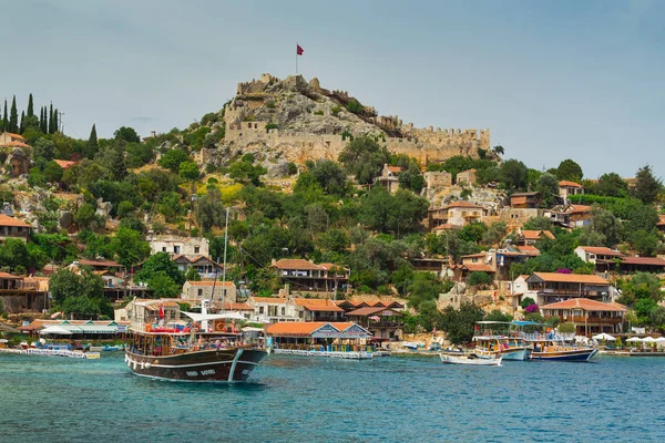 Turquia Maio 2017 Bela Vista Panorâmica Sobre Ilha Kekova Castelo — Fotografia de Stock