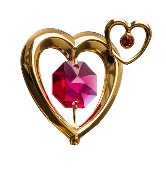 Valentine's Day Golden Heart — Stock Photo, Image