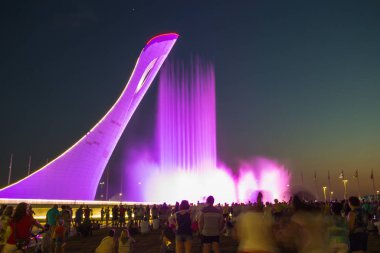 SOCHI, RUSSIA - 22 Haziran 2016: Olimpiyat ateşi kase 