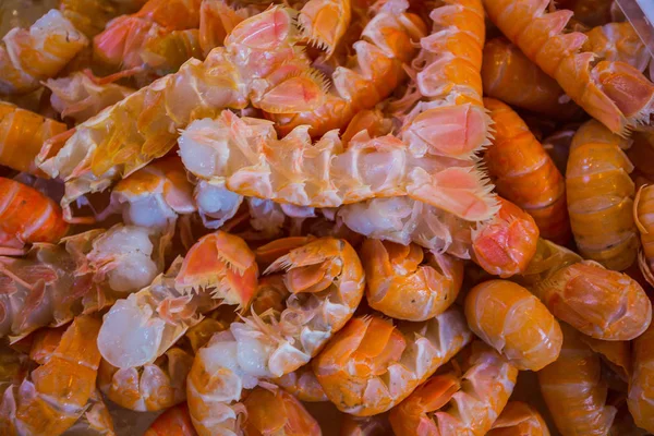 Crevettes Fraîches Sur Marché Aux Poissons Venise — Photo