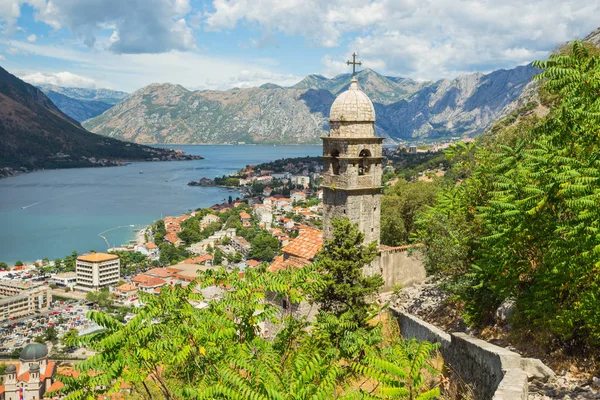 Montenegro July 2017 Top View Bay Kotor Old Town Europe — Stock Photo, Image