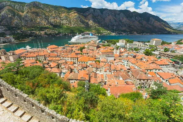 Montenegro July 2017 Top View Bay Kotor Old Town Europe — Stock Photo, Image