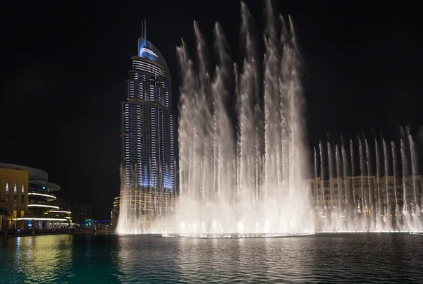 Dubai Uae November Record Setting Fountain System Set Burj Khalifa — Stock Photo, Image