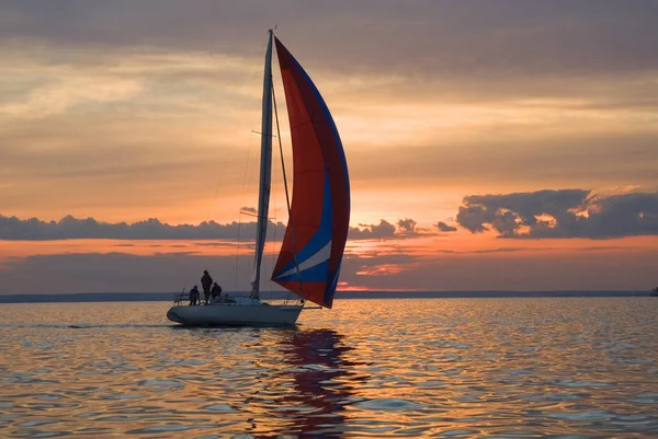 Yacht Takes Part Competitions Sailing Sea — Stock Photo, Image