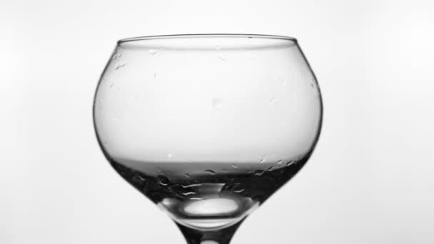 Ρίχνουμε Νερό Ένα Ποτήρι Για Λευκό — Αρχείο Βίντεο