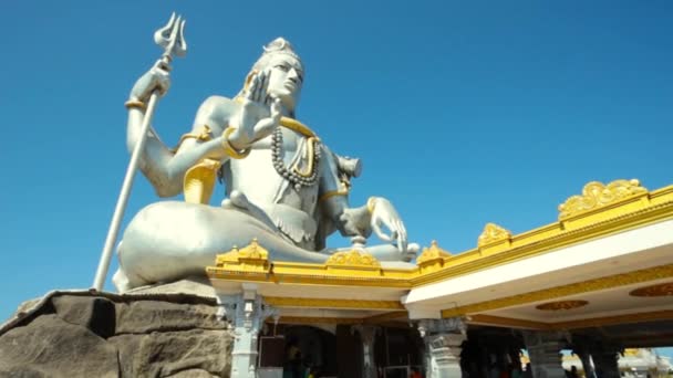 Murudeshwar Índia Março 2017 Estátua Senhor Shiva Foi Construída Templo — Vídeo de Stock