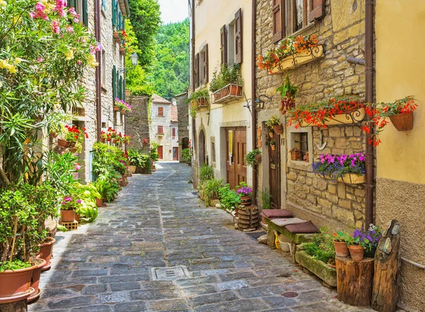 Італійська вулицю в невеликих провінційного містечка тосканської — стокове фото