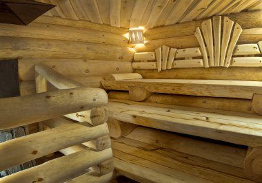 Klasik ahşap iç Sauna