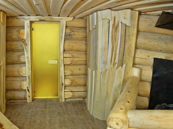 Interior Madeira Clássico Sauna — Fotografia de Stock