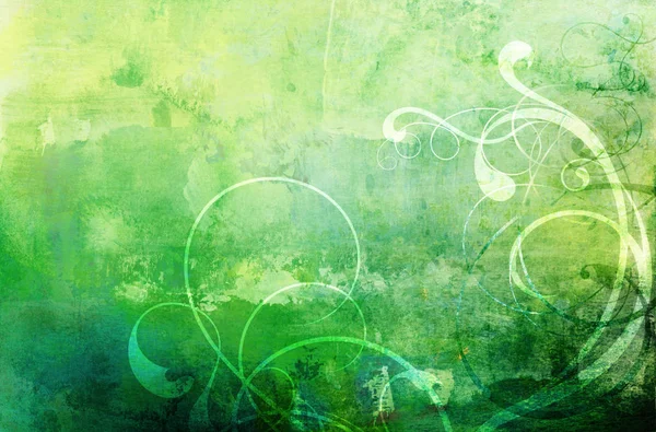 Vzkvétat vegetabilní ornament obrazec na světle zelené textury — Stock fotografie