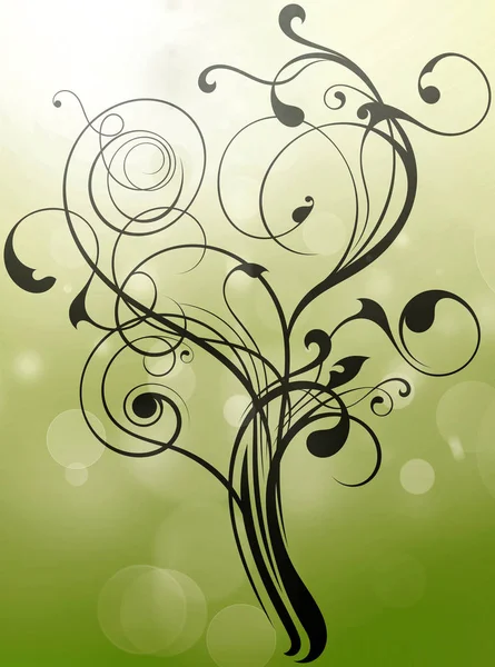 Florecer forma de ornamento de árbol en la textura verde claro —  Fotos de Stock