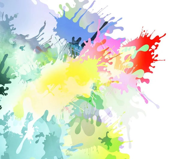 Pintura colorida y fondo de salpicadura con tiradas de pintura — Foto de Stock