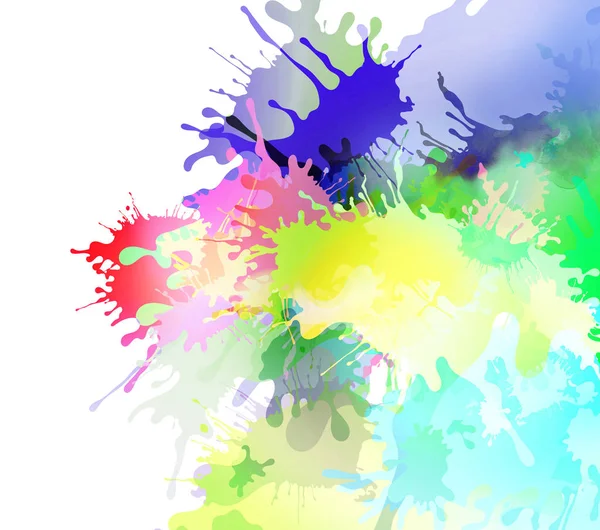 Colorful paint and splatter background with paint runs