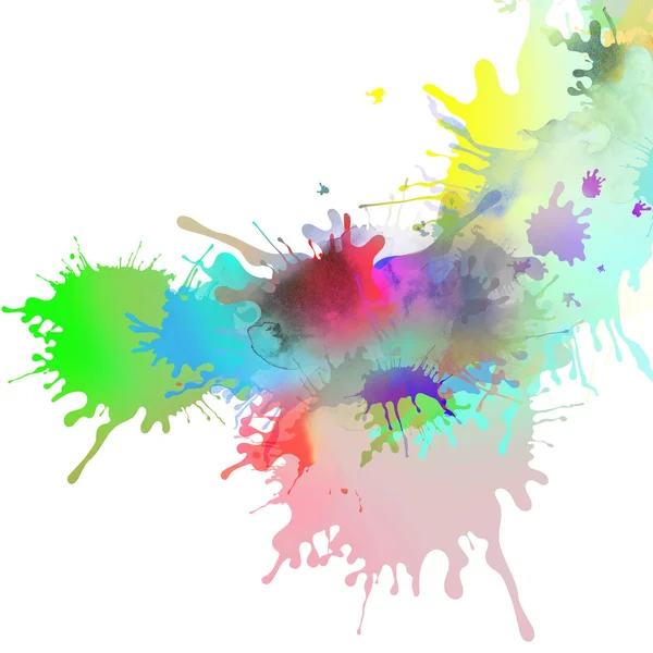 Colorful paint and splatter background with paint runs — Stock Photo, Image
