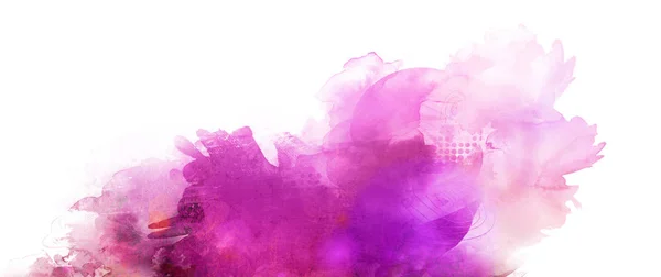 粉色紫色混合媒体横幅 — 图库照片