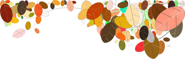 Herbst Blätter Panorama Illustration auf weiß — Stockfoto