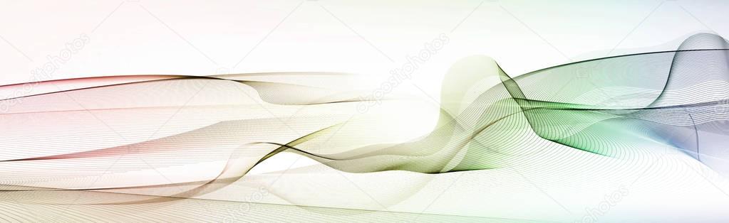 curved lines in different shades on pastel white background