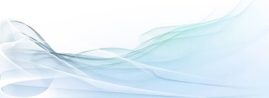 Beyaz arka plan afiş değişen ışık mavi hareket satırlarını ve bulanık dalga şekilleri. Panoramik görünümü. Zıt renk değerleri.