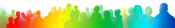 Colorful Illustrated Silhouettes Spectators White Background People Event Crowd Amusement — Stock Photo, Image