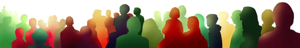 Colorful Illustrated Silhouettes Spectators White Background People Event Crowd Amusement — Stock Photo, Image