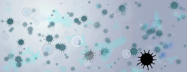 Illustrated Shapes Antibodies Viruses Medical Structure Graphic Banner Background Illustration — Stock Photo, Image