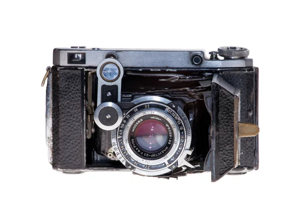 Retro vintage analoge film camera geïsoleerd achtergrond — Stockfoto