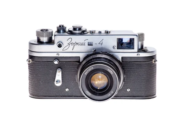 Retro vintage analoge film camera geïsoleerd achtergrond — Stockfoto