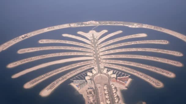 Jumeirah Palm Island Utveckling Dubai Skytte Från Luften — Stockvideo