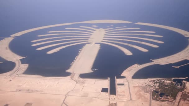 Jumeirah Palm Island Development Dubai Schießen Aus Der Luft — Stockvideo