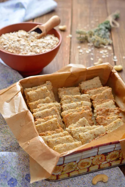 Hemgjorda cookies från havregryn. — Stockfoto