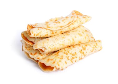 Donmuş gözleme ile doldurulmuş. Beyaz arka plan üzerinde izole.